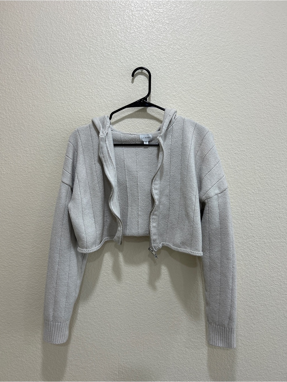 La Hearts Cropped Hooded Jacket